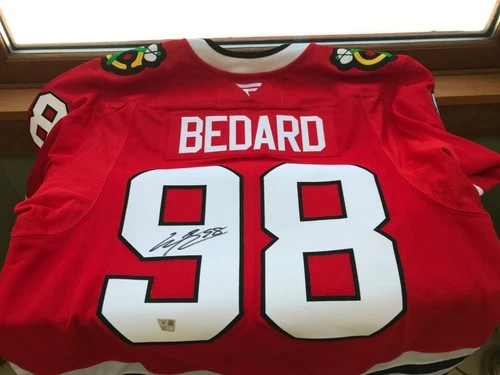 Autographed Connor Bedard Chicago Blackhawks Hockey Jersey  COA