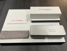 MOREL LIGHTEC  Silver Clamshell Spectacle Cases With Lens Cloth