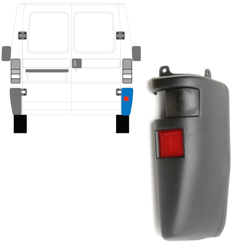 Rear bumper corner for Peugeot Boxer 1994-2002 / Right