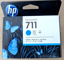 3-pack Genuine HP 711 Cyan CZ134A DesignJet 29ml Ink Cartridges. 2020