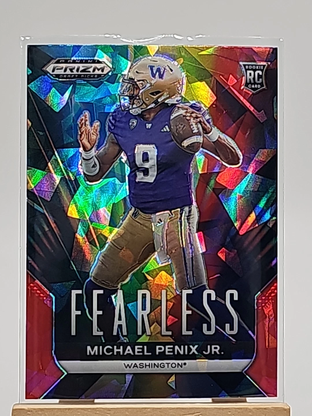 2024 Panini Prizm Draft Picks Michael Penix jr Fearless Red Cracked Ice RC F-MPJ