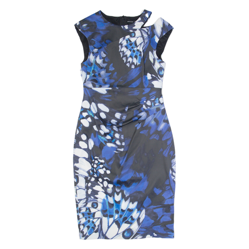 Jupe Crayon Karen Millen Femme - Bleue - Taille UK 10 - Midi - 100% Coton