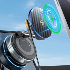 Magnetic Vacuum Suction Cup Car Phone Holder for iPhone 17 16 15 14 13 Pro Max