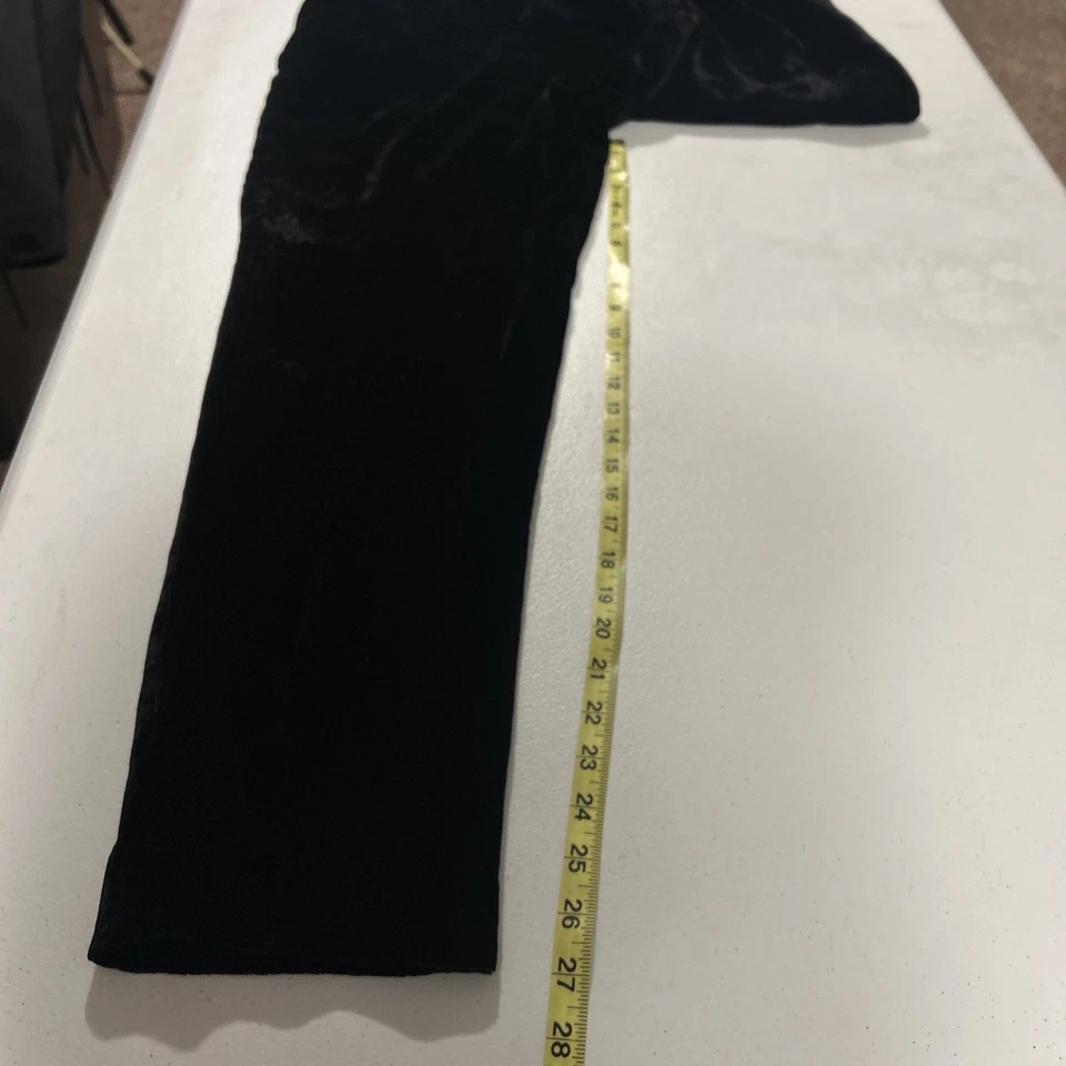 Quiet 豪华 Ralph Lauren 黑色天鹅绒假日丝绸混纺裤子女式钱码 8 — 第 2/4 张图片