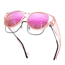 Fit over Glasses Polarized Sunglasses for Women  Men, Stylish Cat Eye Design Su