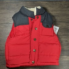 Carter's red gray puffer vest 2T