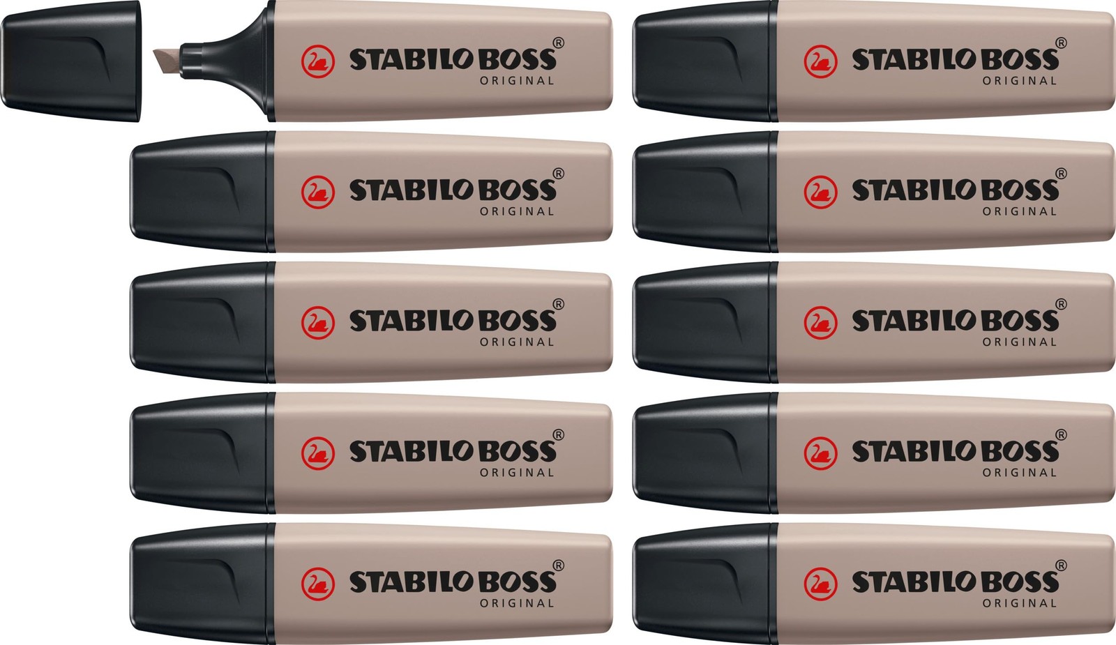 Highlighter - STABILO BOSS ORIGINAL NatureCOLORS - Pack of 10 - Warm Grey 5690₽