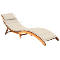 Sonnenliege Akazie Massivholz Mit Auflage FüR Garten Terrasse Balkon