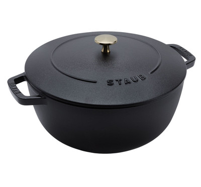 HOT SALE Staub Cast Iron 5.25 qt, Essential French Oven, black matte