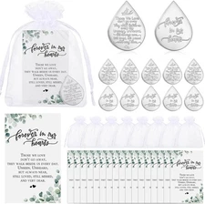 Ctosree 100 Sets Funeral Favors for Guests Tear Shaped Pocket Hug Token... 