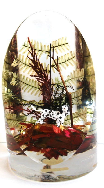 Vintage Hand Carved Painted Dalmatian Lucite/acrylic Unique Canada Paperweight