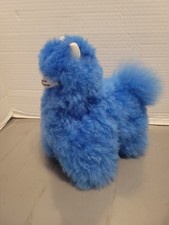 Real Alpaca Fur Llama Plush Blue Fur Really Soft 8" Long