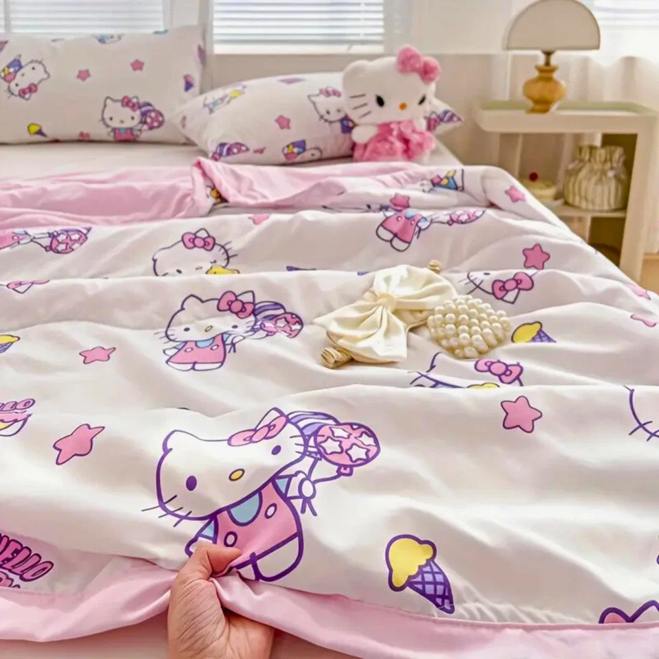 Sanrio Hello Kitty Queen Quilted Comforter Lightweight Authentic Cotton Bedding - Image 2 of 4