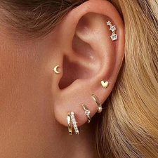 Small Gold Hoop Earrings for Women Dainty Gold Earrings, 14K Gold Plated Hypoall