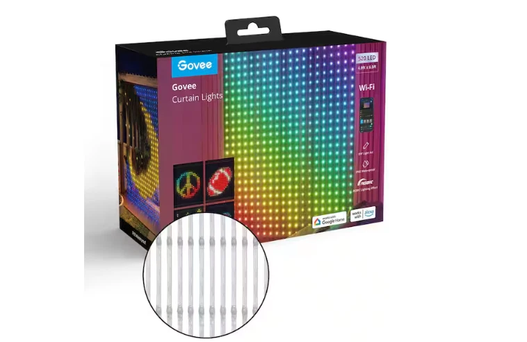 Govee 520 LED 6.5ft Indoor Plug-in Integrated LED Novelty Curtain Lights String - Image 2 of 4