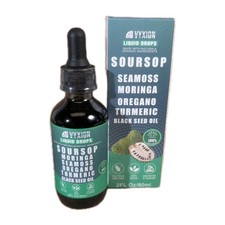 Soursop Bitters Liquid Drops 10 in 1 Sea Moss Moringa Turmeric Black Seed Oil