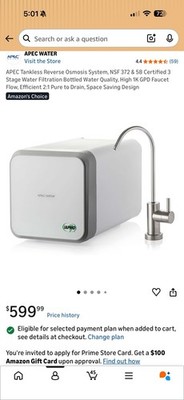 Purificador de Agua ósmosis reverse Home Water Filter with Connection for Grifo