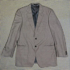 Mens Suit Jacket Big & Tall Extra Long size 44 Houndstooth Tallia Uomo Silk Wool