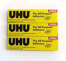 UHU All Purpose Adhesive 35ml Tube Strong Clear Glue Boxed pack of 3