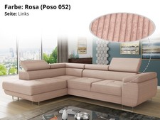 Ecksofa Caris Schlaffunktion CORD STOFF, bettkasten, bettsofa, Wohnlandschaft