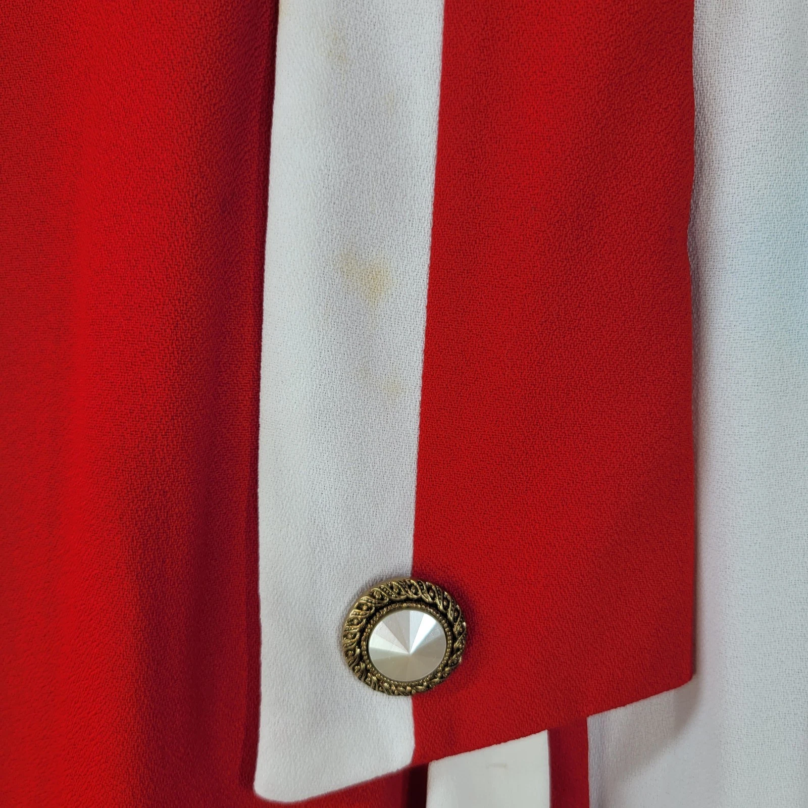 VETEMENTS Abito tuta power jacket vintage anni 80 taglia 18 XL 1X blazer rosso midi set *DIFETTO*