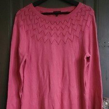 Talbots deep rose eyelet sweater dress M