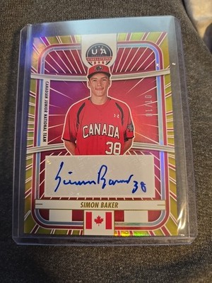 2025 Panini Stars and Stripes USA Baseball #CAN-SB Simon Baker  Signatures #1/10