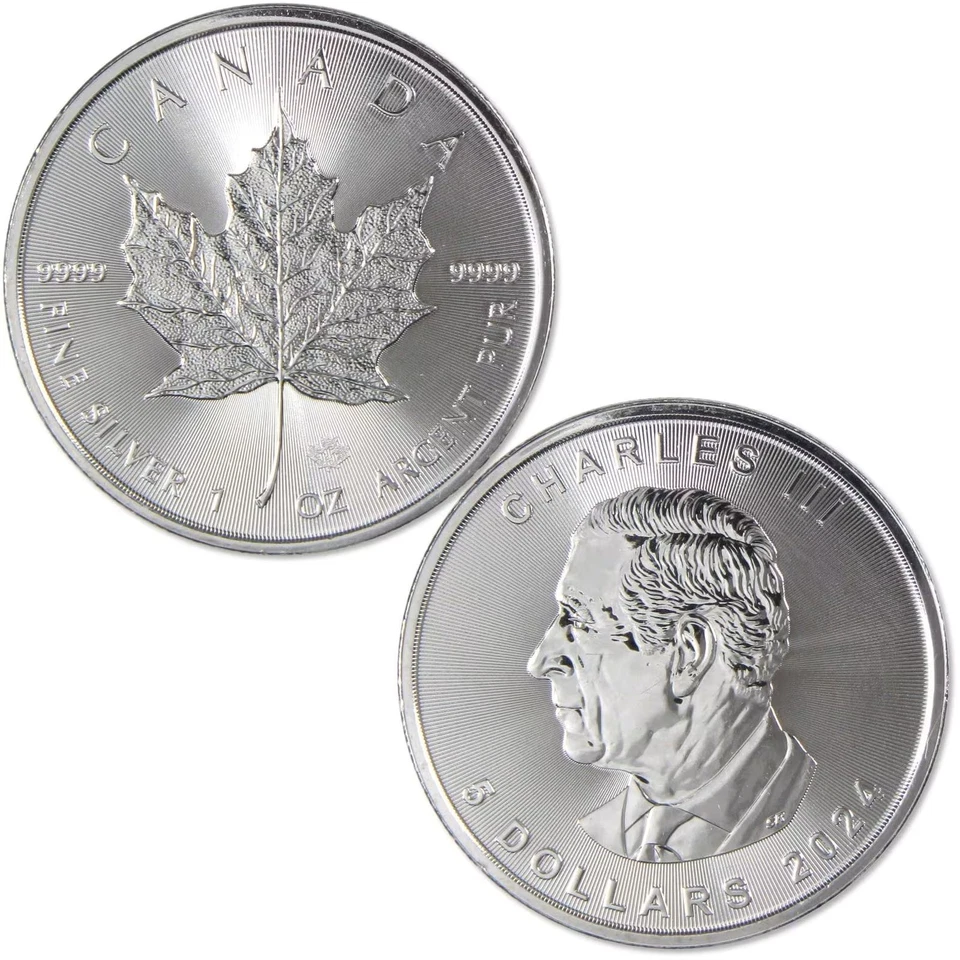 Moneda de plata hoja de arce canadiense 2024 1 oz .9999. Auténtico. Cuidado con los demás Foto 3 de 3