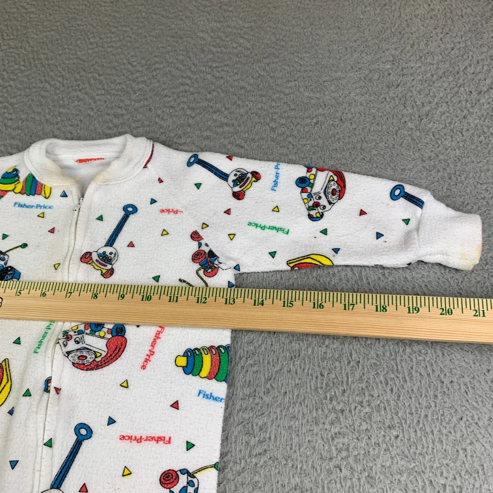 Pijama Fisher Price vintage talla 4T ropa para niños juguetes estampado calzado para dormir con pies Foto 3 de 4