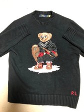 Polo Ralph Lauren Polo Bear Sweater Knit Holiday Bear Black RL Men's Size L Used
