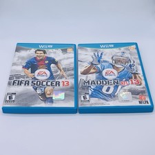 Lot of 2 FIFA Soccer 13 and Madden NFL 13 Nintendo Wii U CIB with Manual Tested