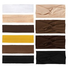 10 Pack Thin and Wide Twist Headbands for Women's Hair Cotton Elastic Set