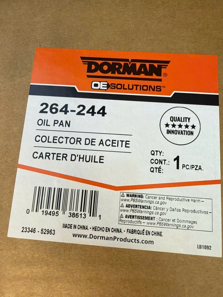 Dorman 264-244 Engine Oil Pan fits Dodge, Mitsubishi and Ram models - Image 2 of 2