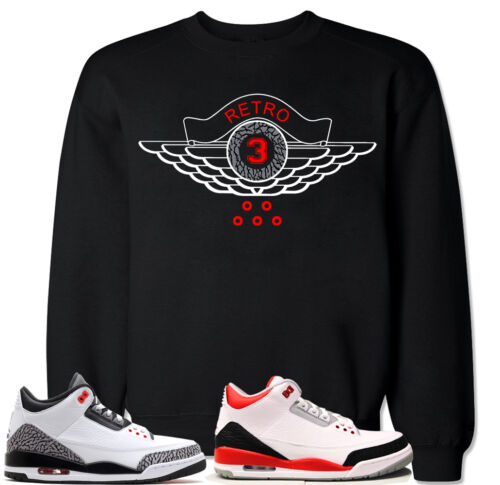 Suéter Retro 3 Rojo a Juego con Air Js Retro 3 Rojo Fuego Cemento Zapatos - Imagen 9 de 17
