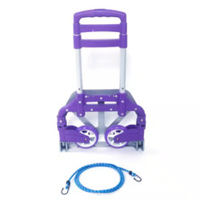Aluminum Folding Hand Truck Purple Portable Telescopic Handle165 Lbs Capacity
