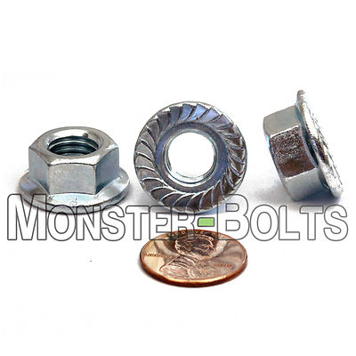 M10-1.50 / 10mm - Qty 10 - Class 8 Serrated Hex Flange Nuts DIN 6923 Zinc CR+3