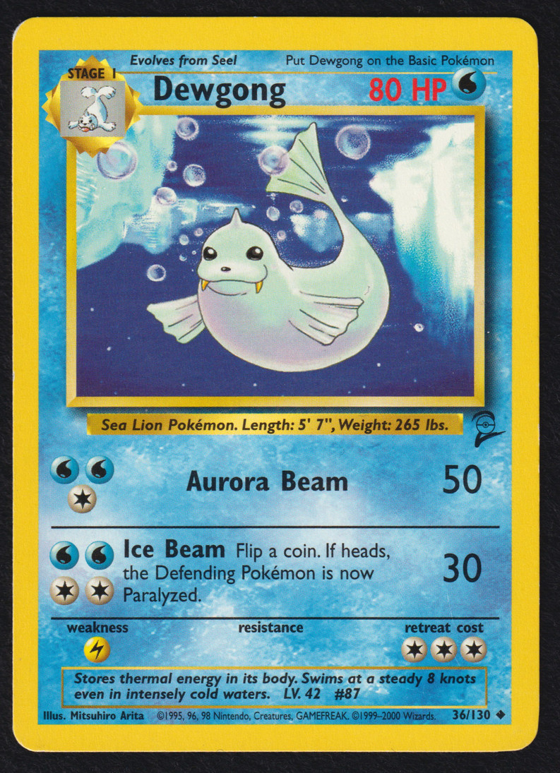 Pokémon TCG Dewgong Base Set 2 36/130 (Lightly Played)