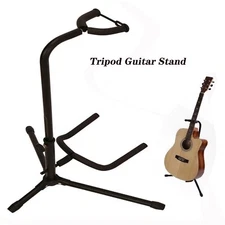 TECHTONGDA Tripod Guitar Stand Folding Tubular Guitar Stand Guitar Rack,Black
