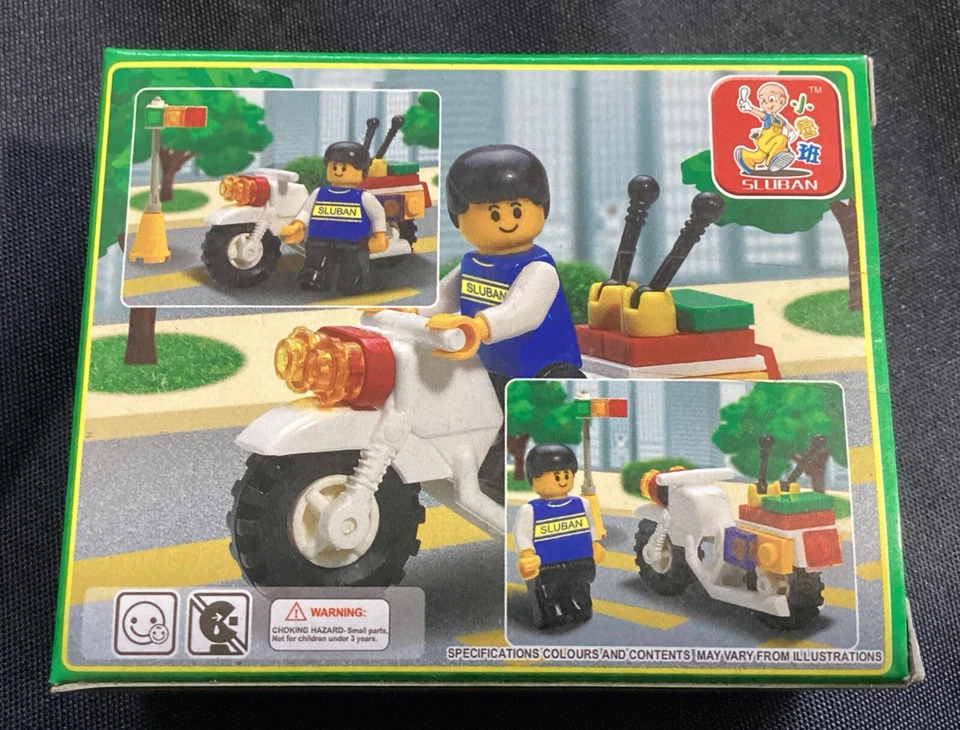 Sluban Building Bricks City Scene M38-B2700 Mini Motorcycle & Mini Fig 29Pc NEW - Image 2 of 3