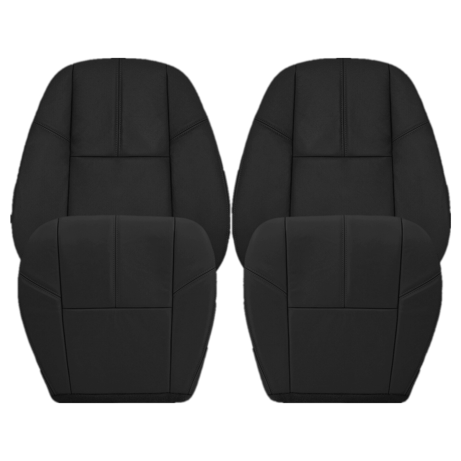 For 20072013 GMC Sierra 1500 2500 3500 Front Leather Seat Cover Black