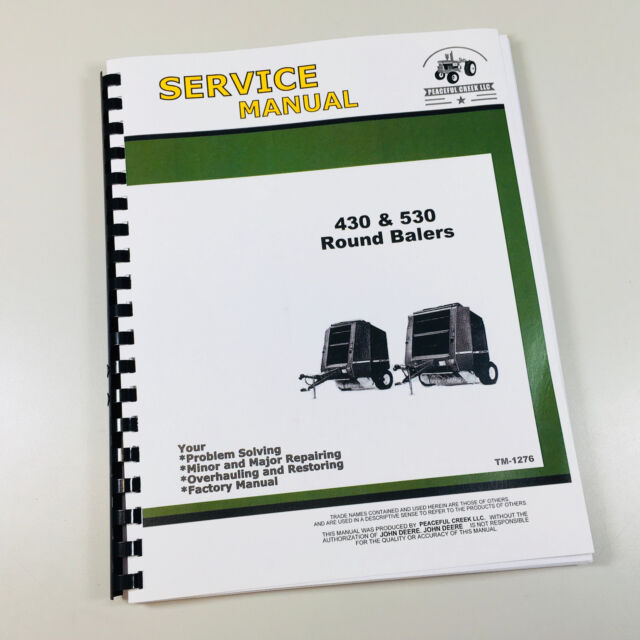 Heavy Equipment Parts Accessories Service Operators Manuals For John Deere 430 530 Round Baler Repair Owners Shop Business Industrial Msgtours Com