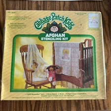 New Vintage Appalachian Cabbage Patch Kids Afghan Stencil Kit Easy Crochet 26251