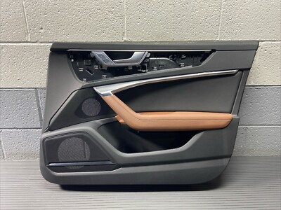 2019-2023 Audi A6 C8 Front Right Door Card Panel Brown Leather OEM *NOTE*