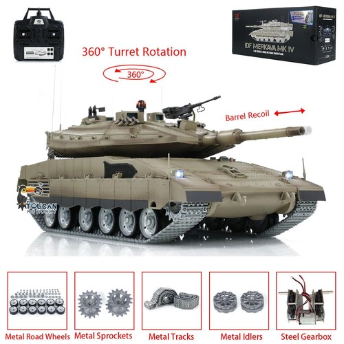 1:16 Skala Henglong TK7.0 Merkava RTR RC Panzer 3958-1 Metall Getriebe Track - Bild 8 von 24