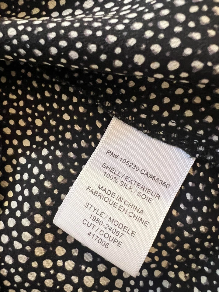 Blusa Joie Silk Racer Back Azul Marino Lunares 100% Seda Talla M Foto 4 de 4