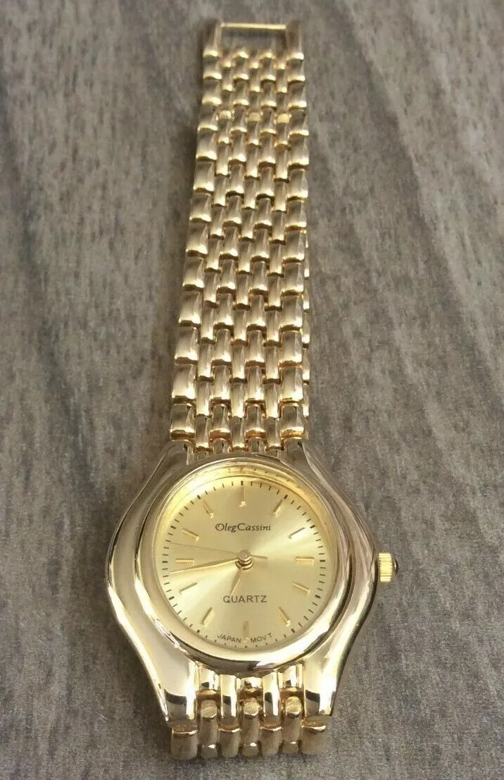 Oleg cassini gold quartz watch sale