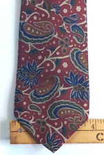 London Fog Men's Necktie Red With Abstarct Pattern Made in the USA
