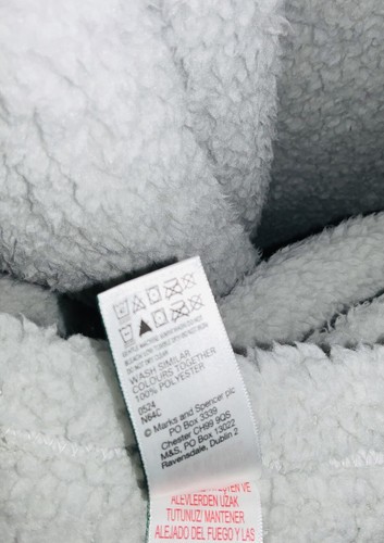 BNWT SOOOOO SOFT Unisex Grey TEDDY FLEECE HOODED BLANKET Sz L M&S Unwanted Gift - 第 10/13 張圖片