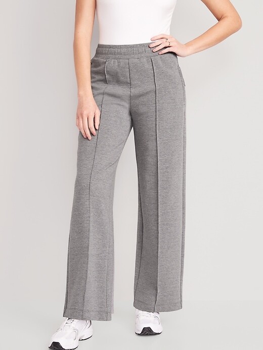 New High-Waisted Dynamic Fleece Pintucked WideLeg Pants for Women sz XL Petitte
