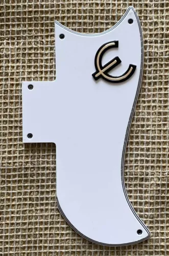 For 5-Ply Gibson SG ‘61 Reissue Style Guitar Pickguard & E Logo,White